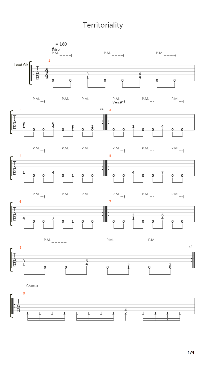 Territoriality吉他谱