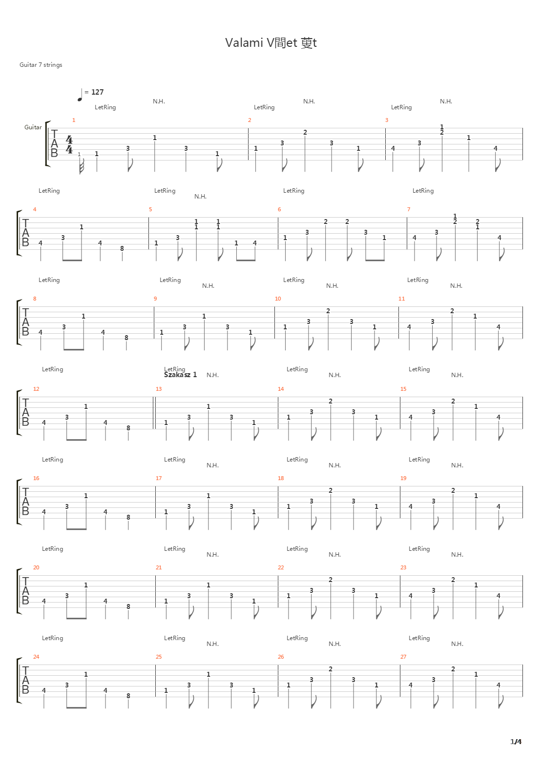 Valami Vget Rt Andante Vers吉他谱