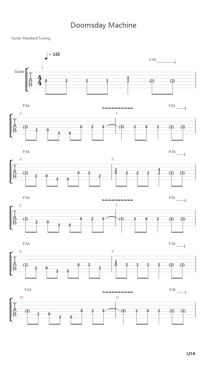 Doomsday Machine吉他谱