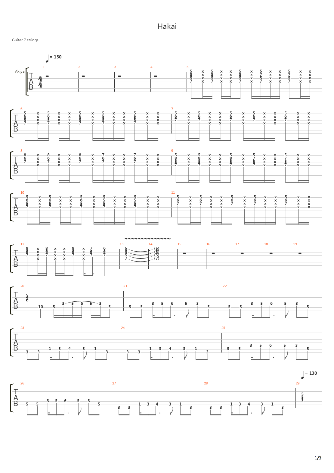 Hakai吉他谱