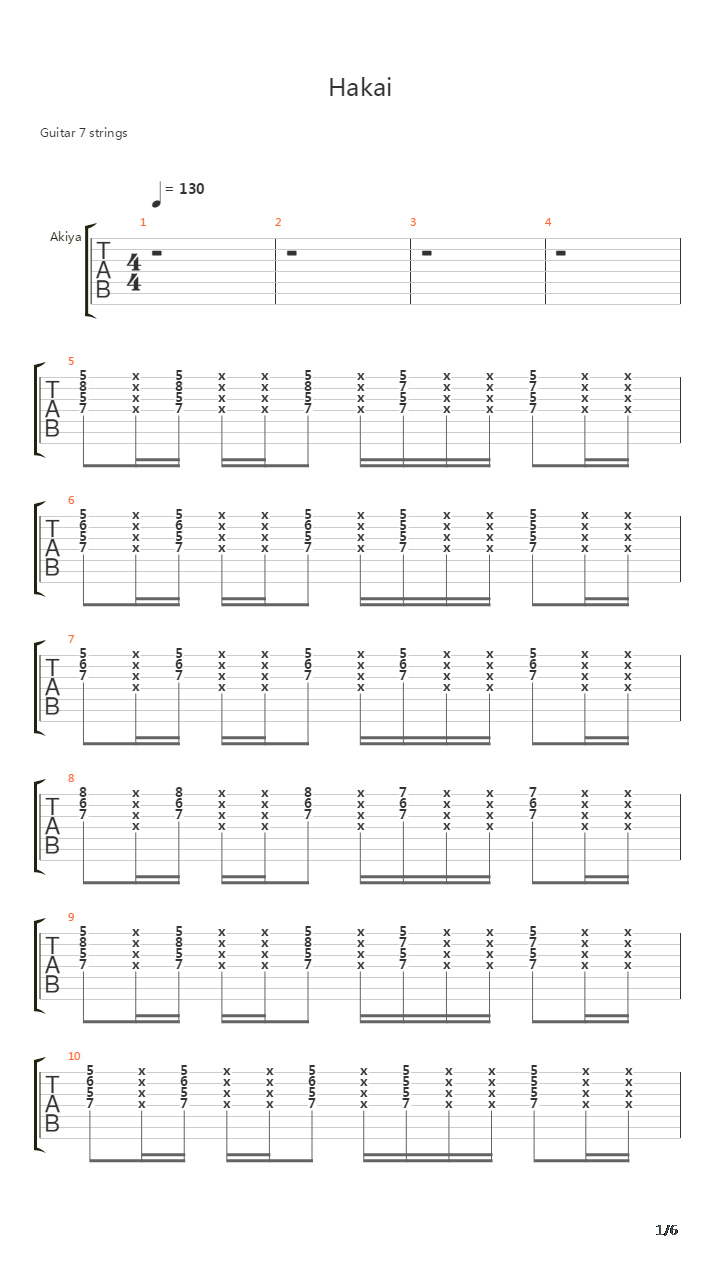 Hakai吉他谱