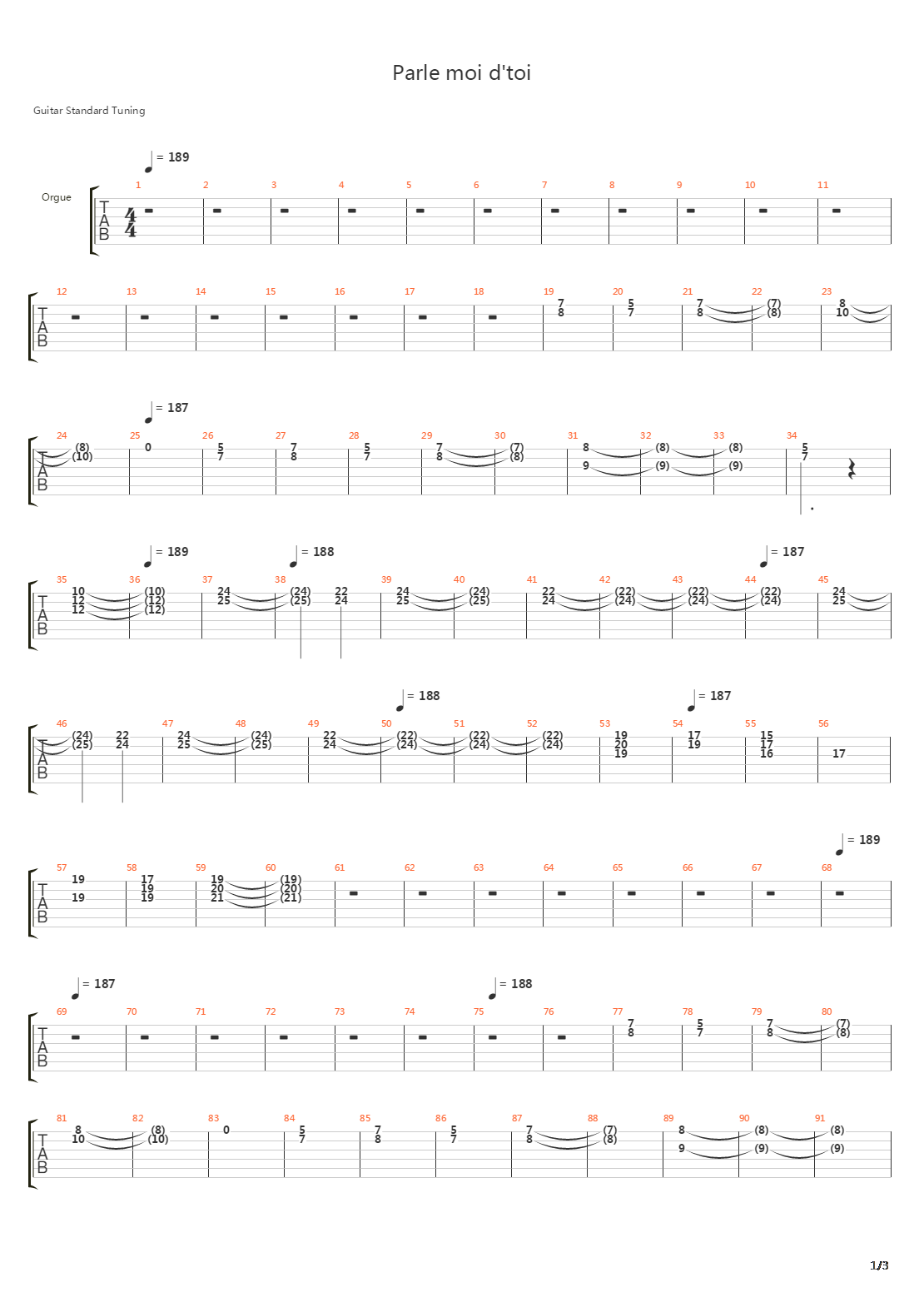 Parle Moi Dtoi吉他谱