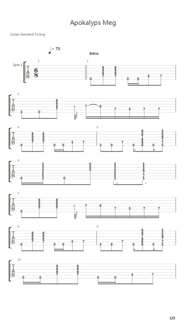 Apokalyps Meg吉他谱