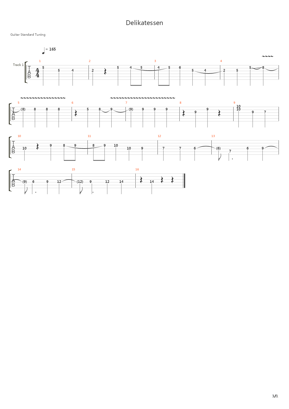 Delikatessen吉他谱