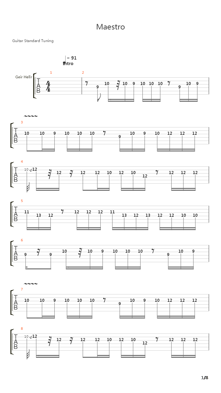 Maestro吉他谱