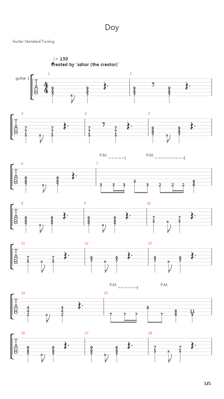 Doy吉他谱