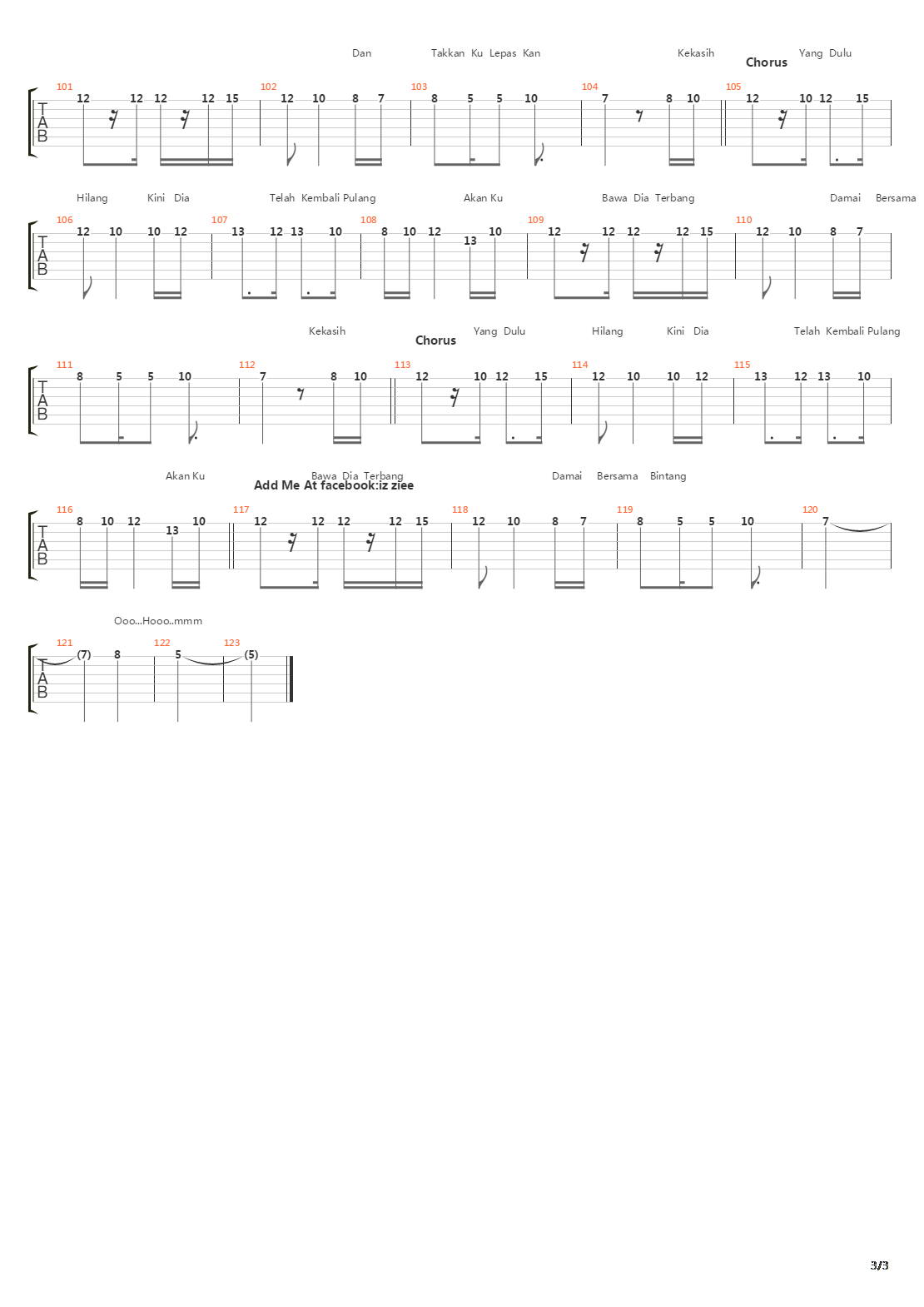 Kembali Pulang吉他谱