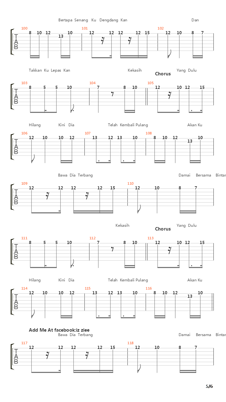 Kembali Pulang吉他谱
