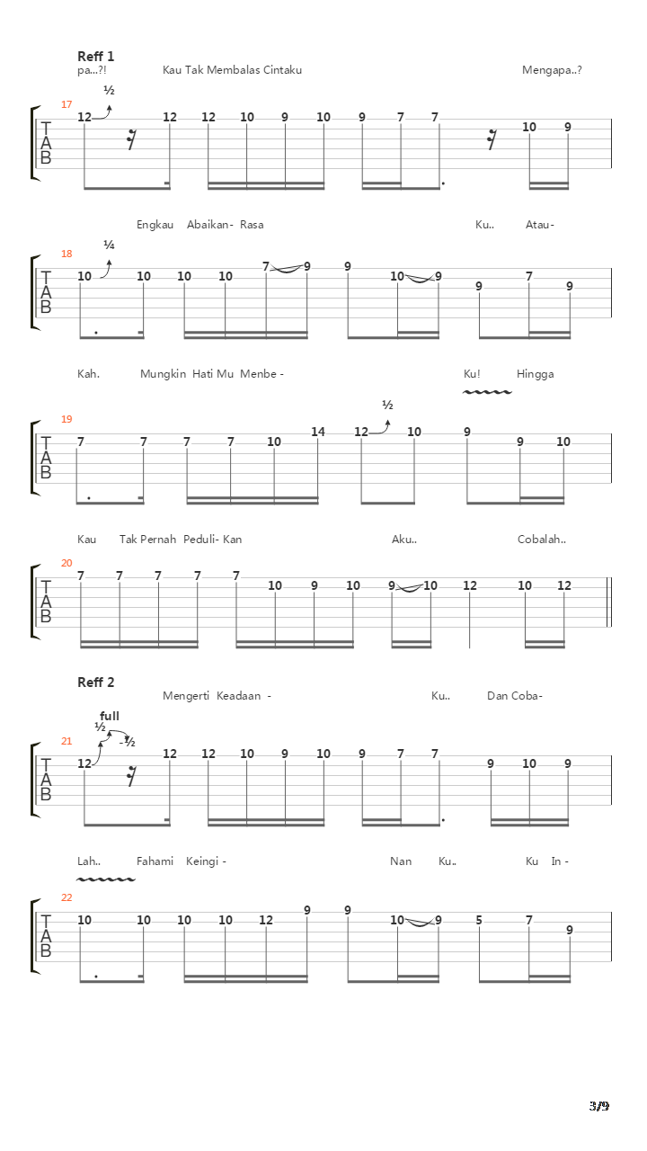 Pujaan Hati吉他谱