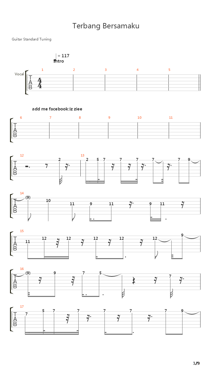 Terbang Bersamamu吉他谱