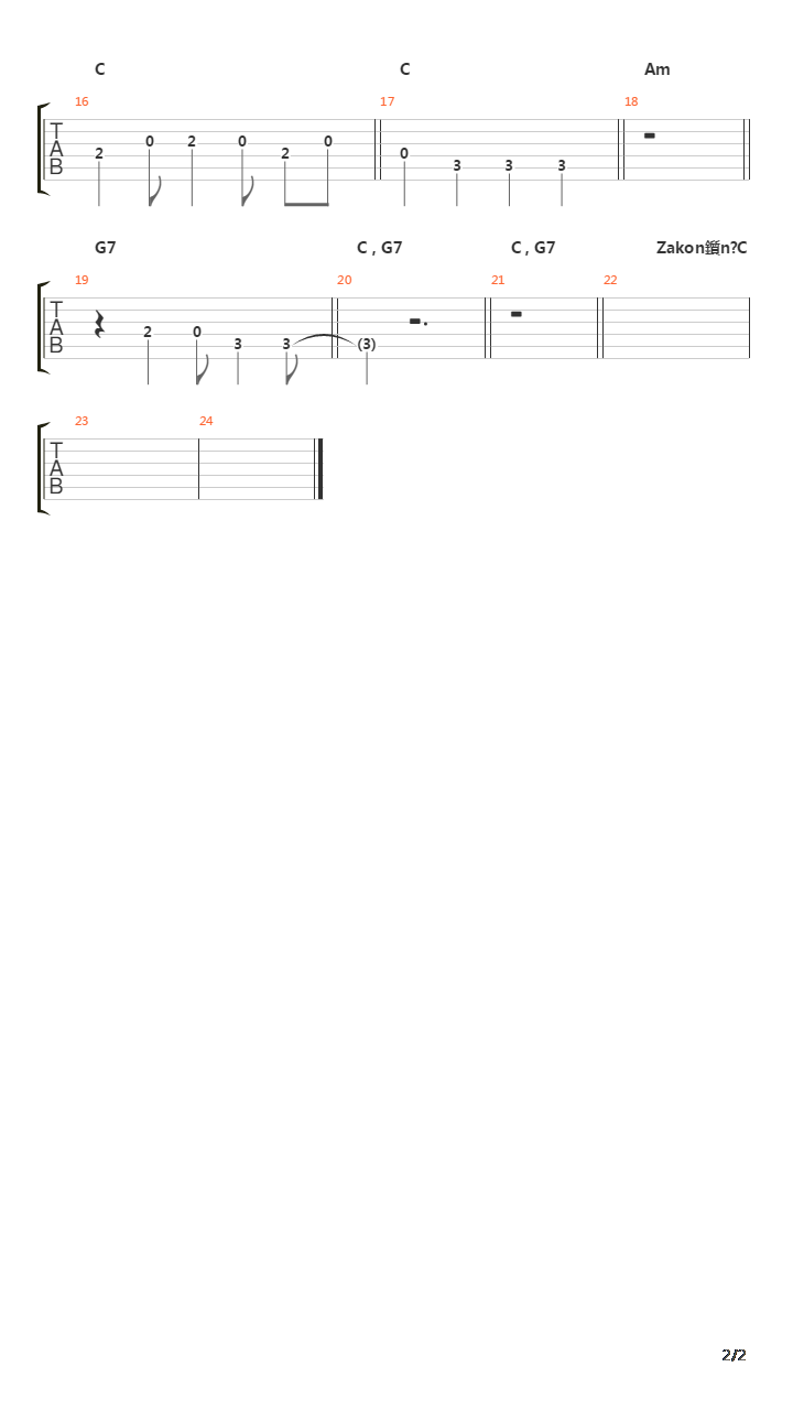 Andel吉他谱