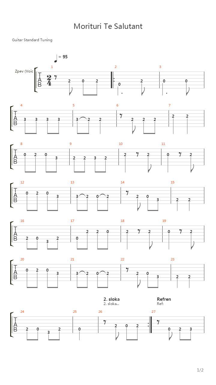 Morituri Te Salutant吉他谱