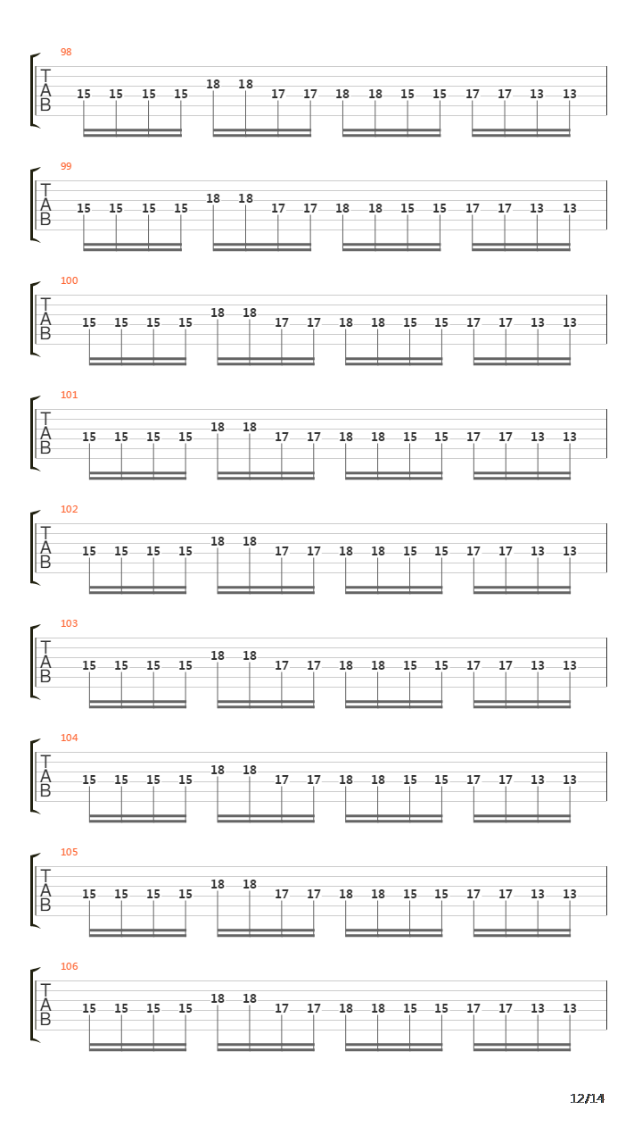 Testarossa Autodrive吉他谱