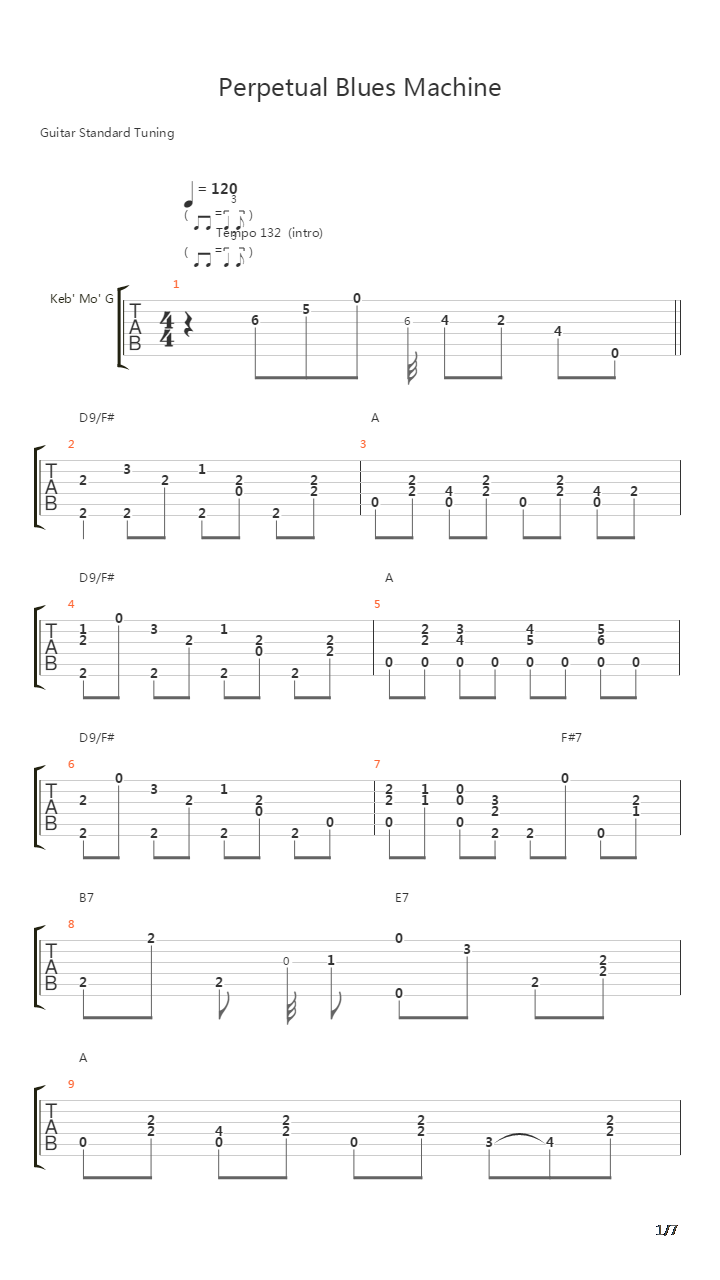 Perpetual Blues Machine吉他谱