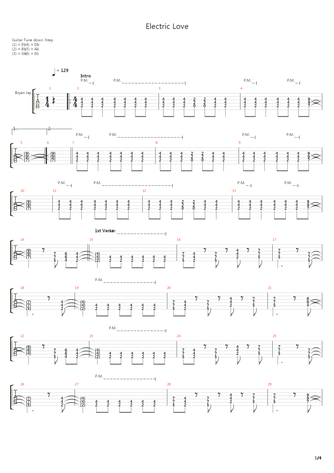 Electric Love吉他谱
