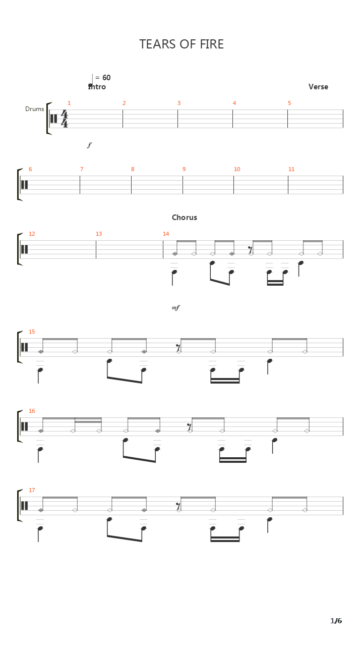 Tears Of Fire吉他谱
