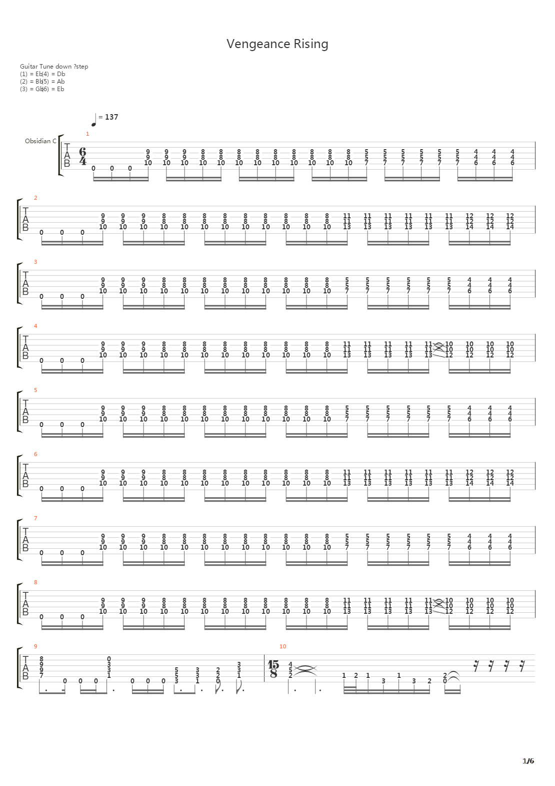 Vengeance Rising吉他谱