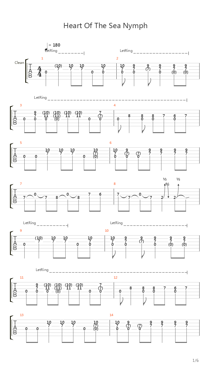 Heart Of The Sea Nymph吉他谱