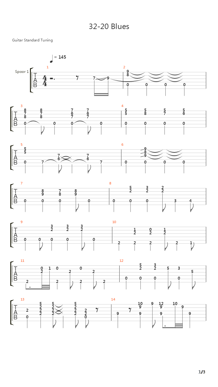 32-20 Blues吉他谱