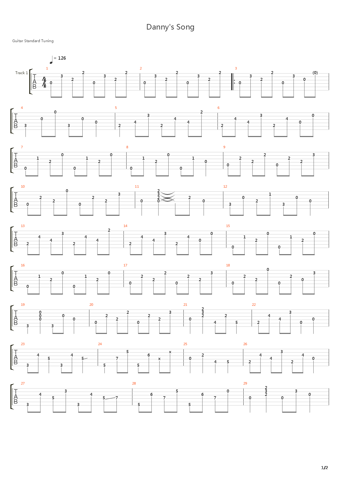 Dannys Song吉他谱