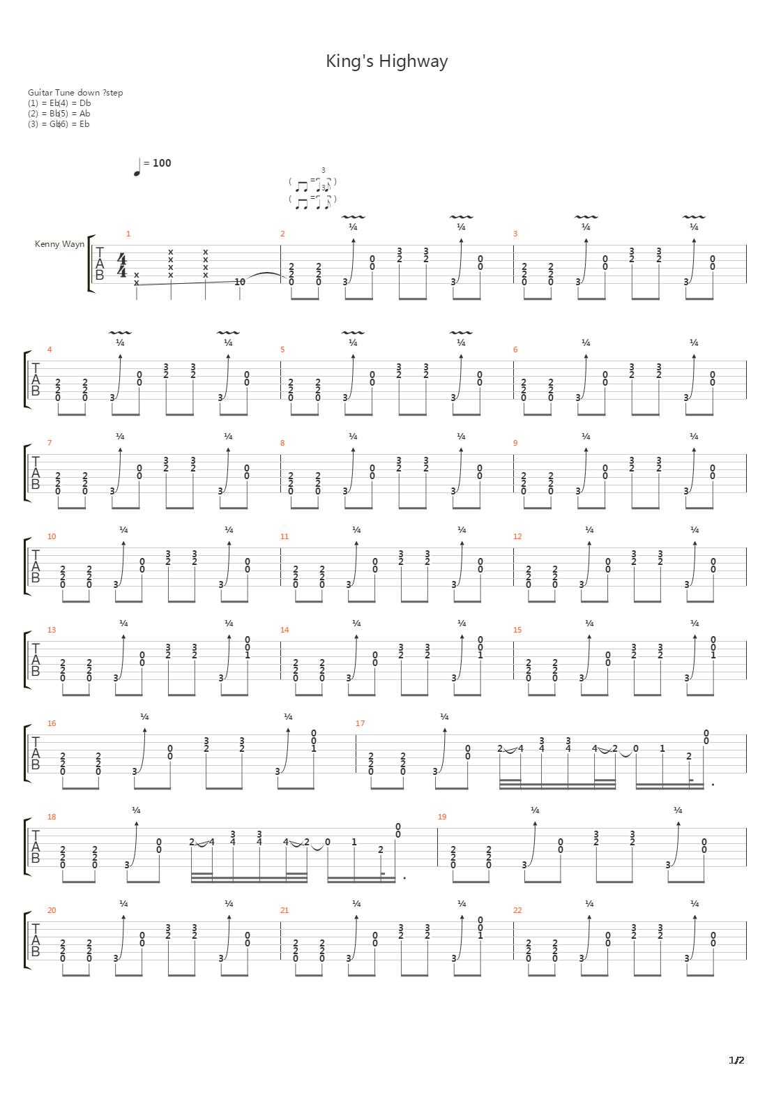 Kings Highway吉他谱