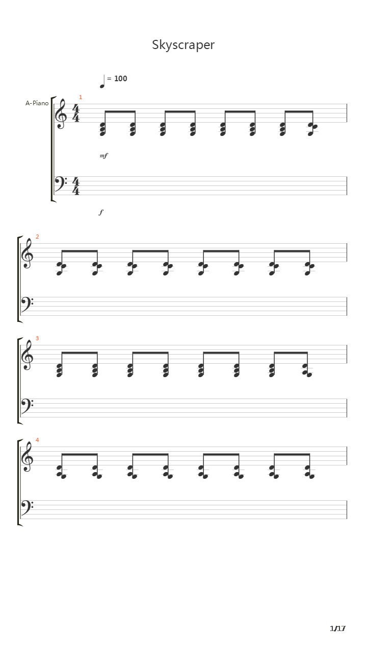 Skyscraper吉他谱