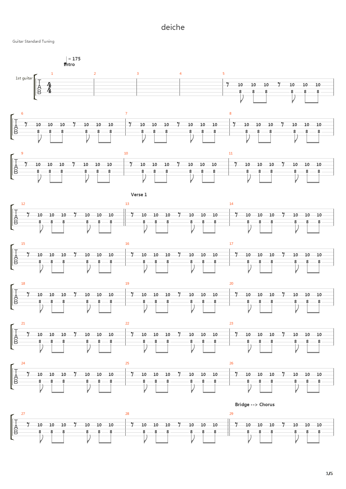 Deiche吉他谱