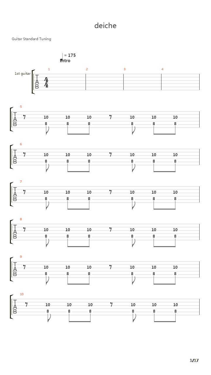 Deiche吉他谱