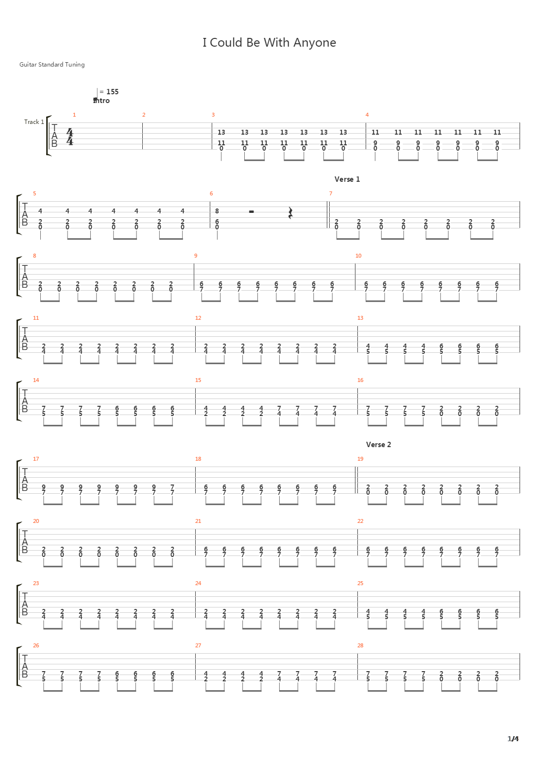 I Could Be With Anyone吉他谱
