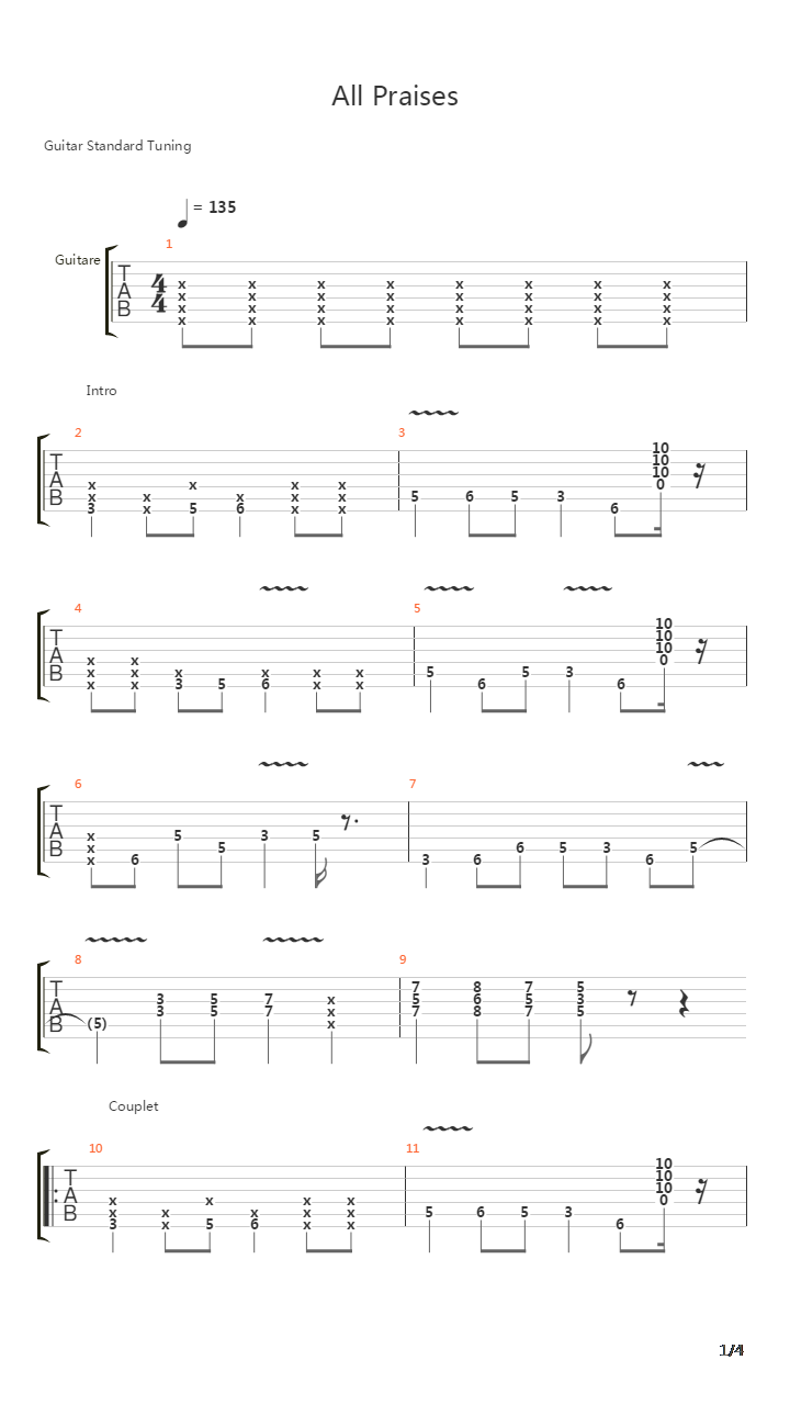 All Praises吉他谱