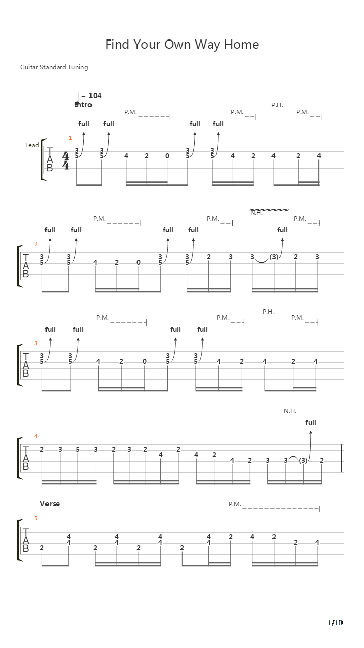 Find Your Own Way Home吉他谱