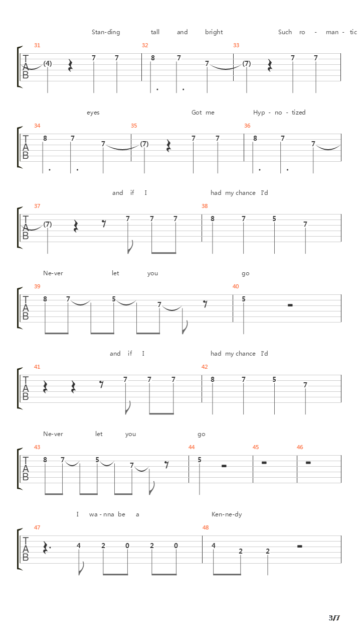 Kennedy吉他谱