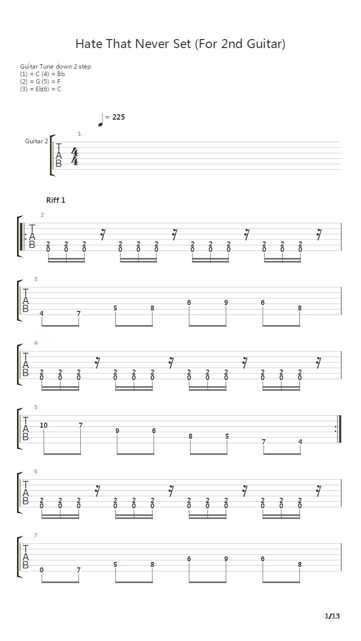 Hate That Never Set吉他谱