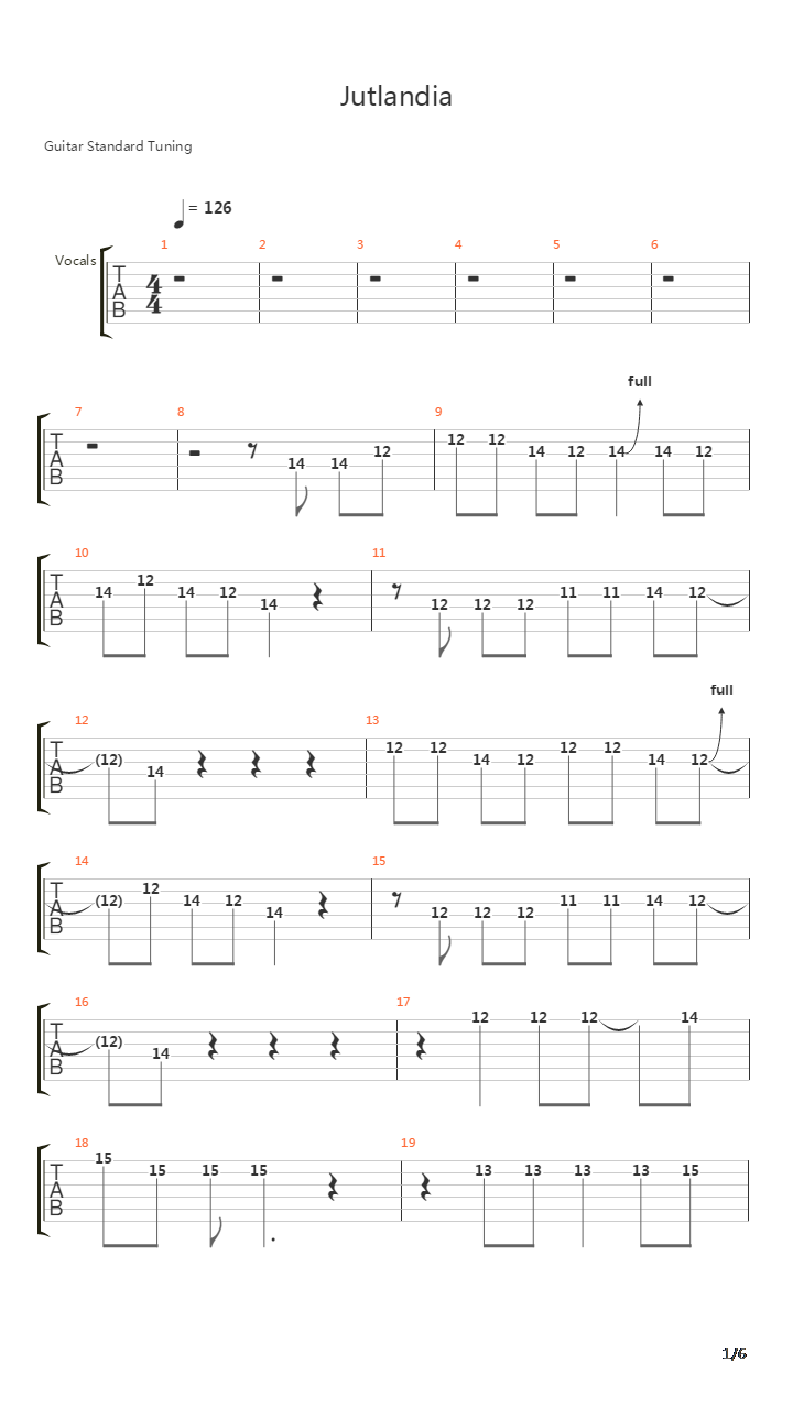 Jutlandia吉他谱