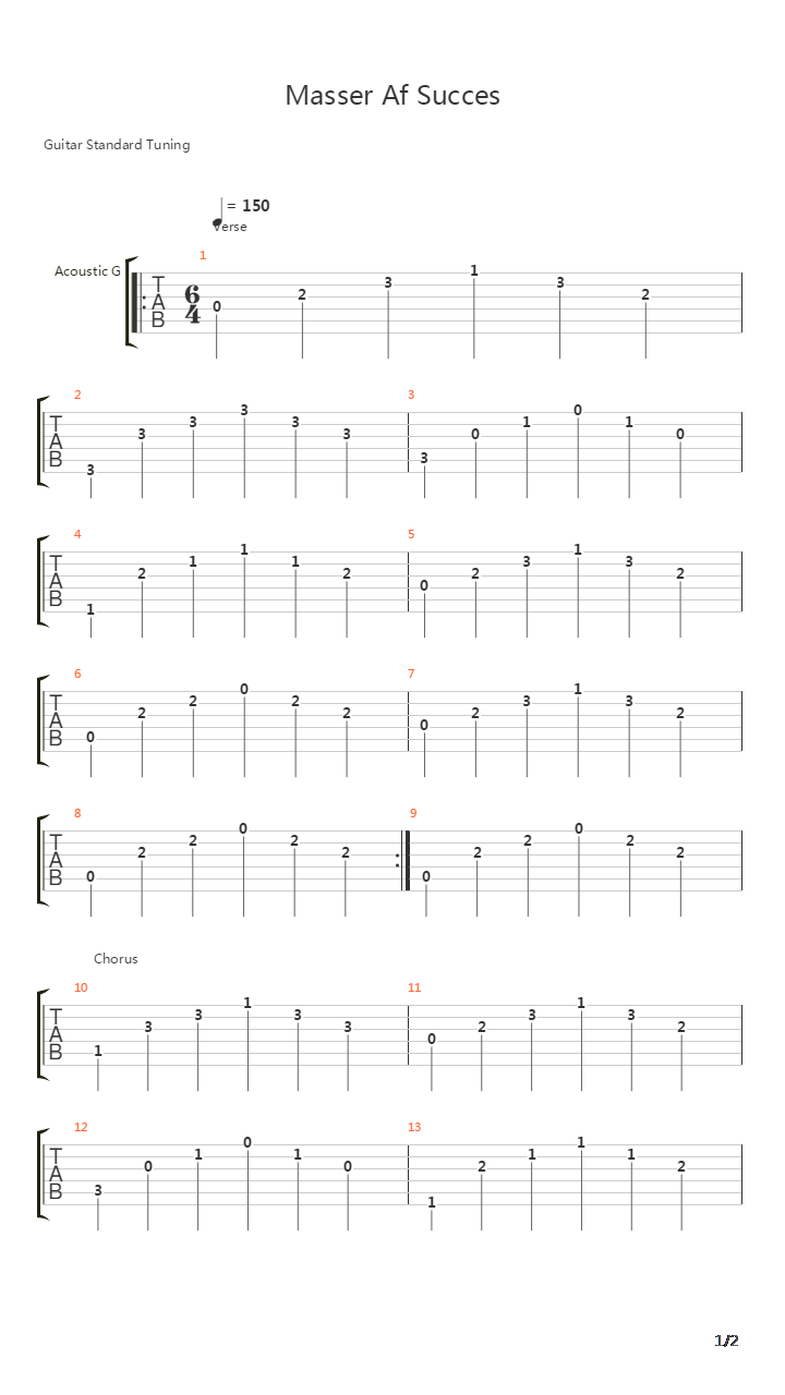 Masser Of Succes吉他谱