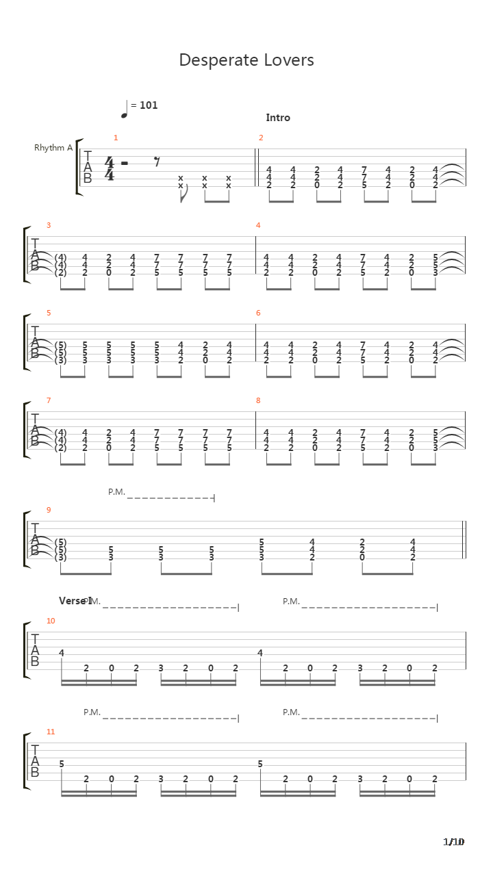 Desperate Lovers吉他谱