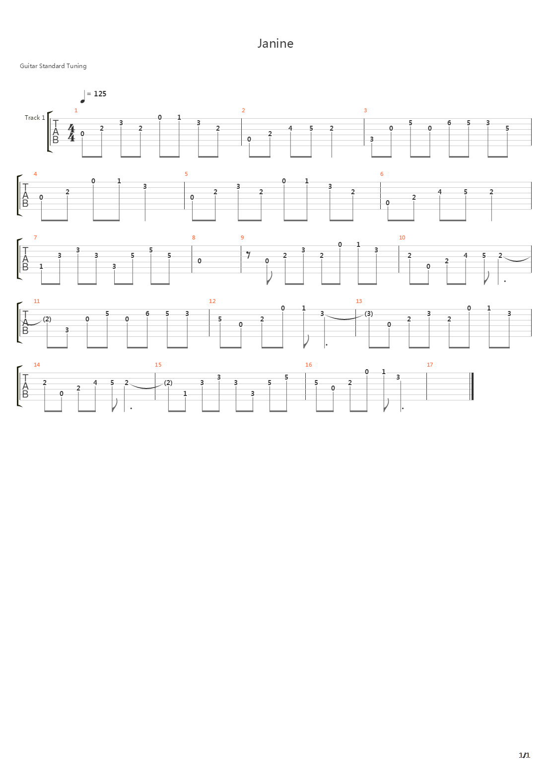 Janine吉他谱