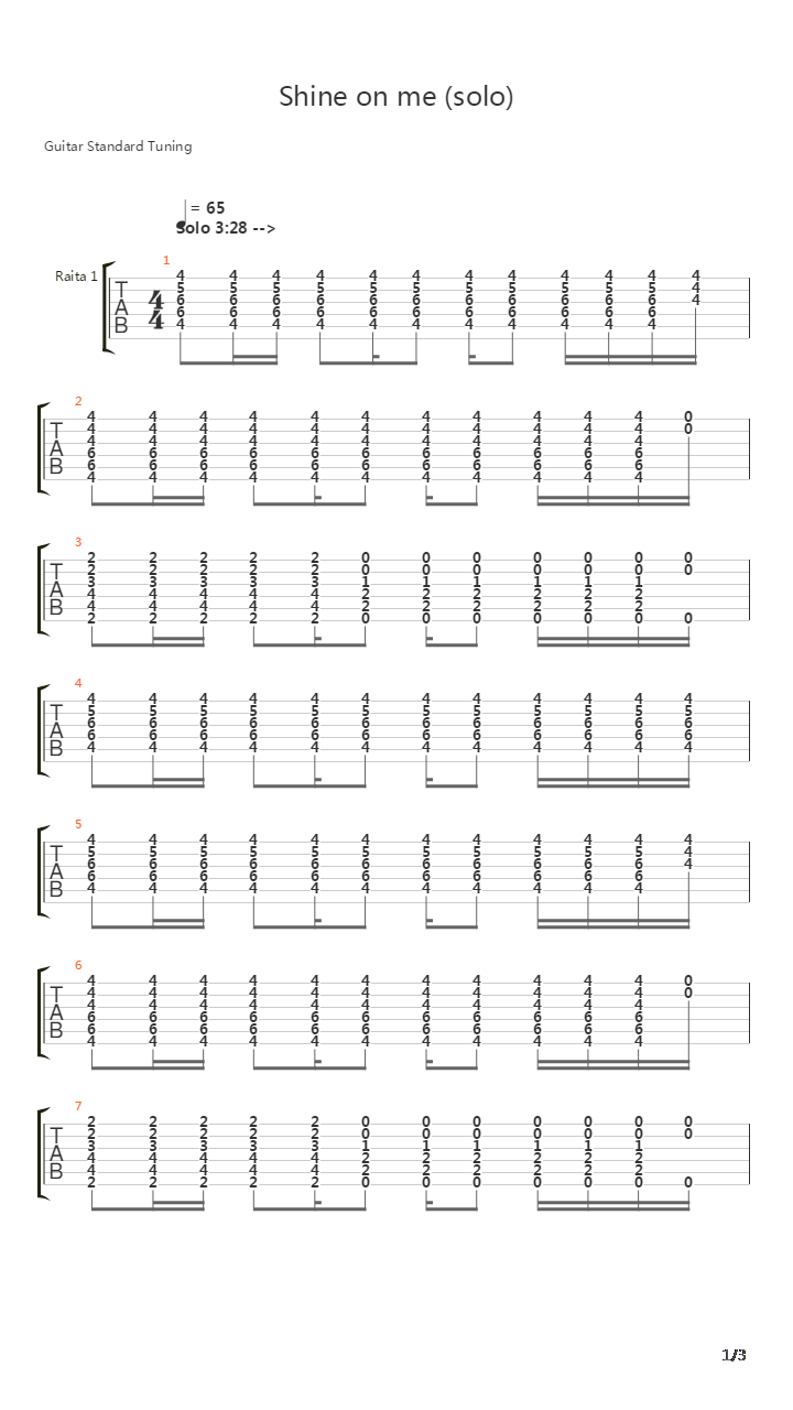 Shine On Me吉他谱