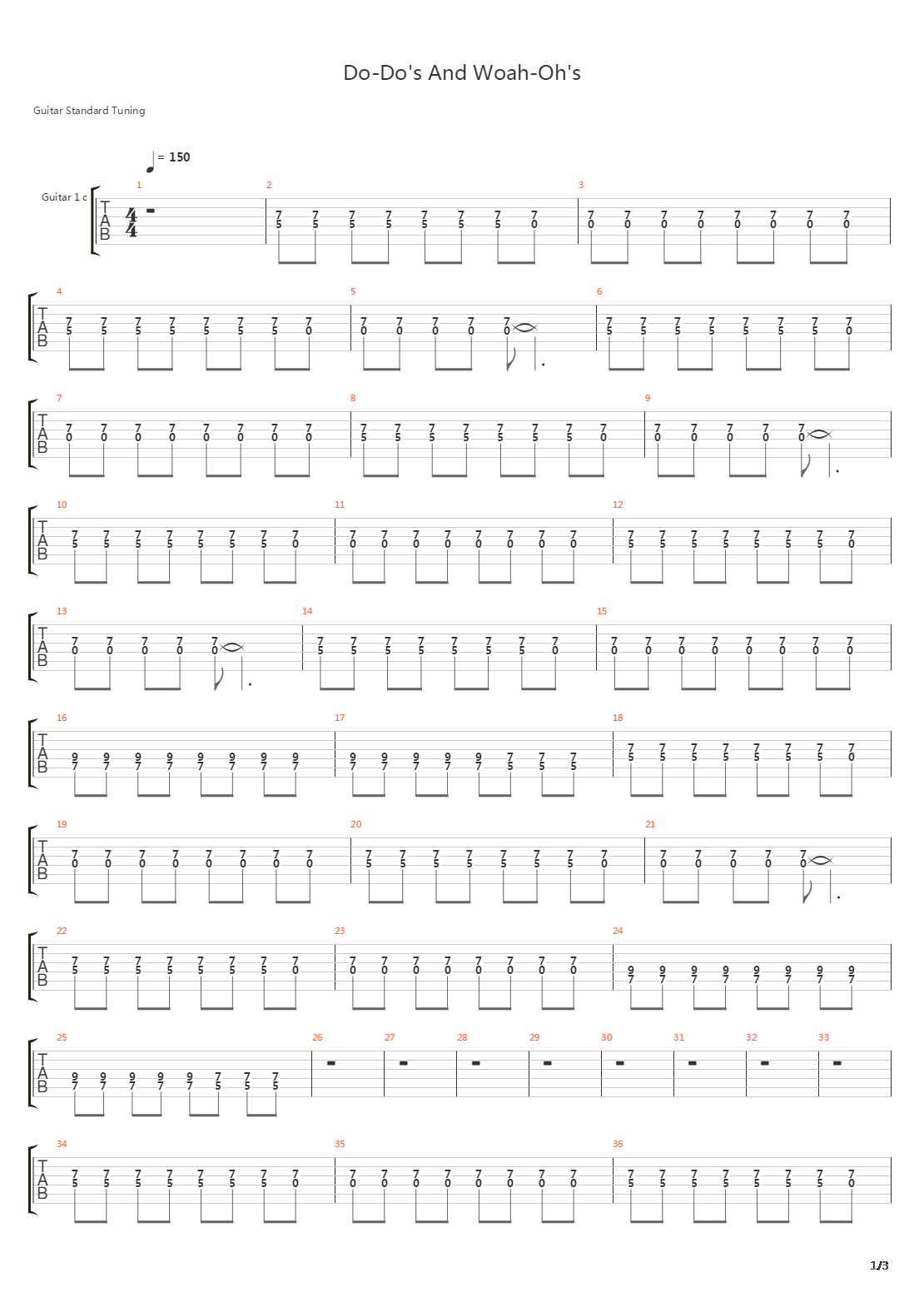 Do-dos And Whoa-ohs吉他谱