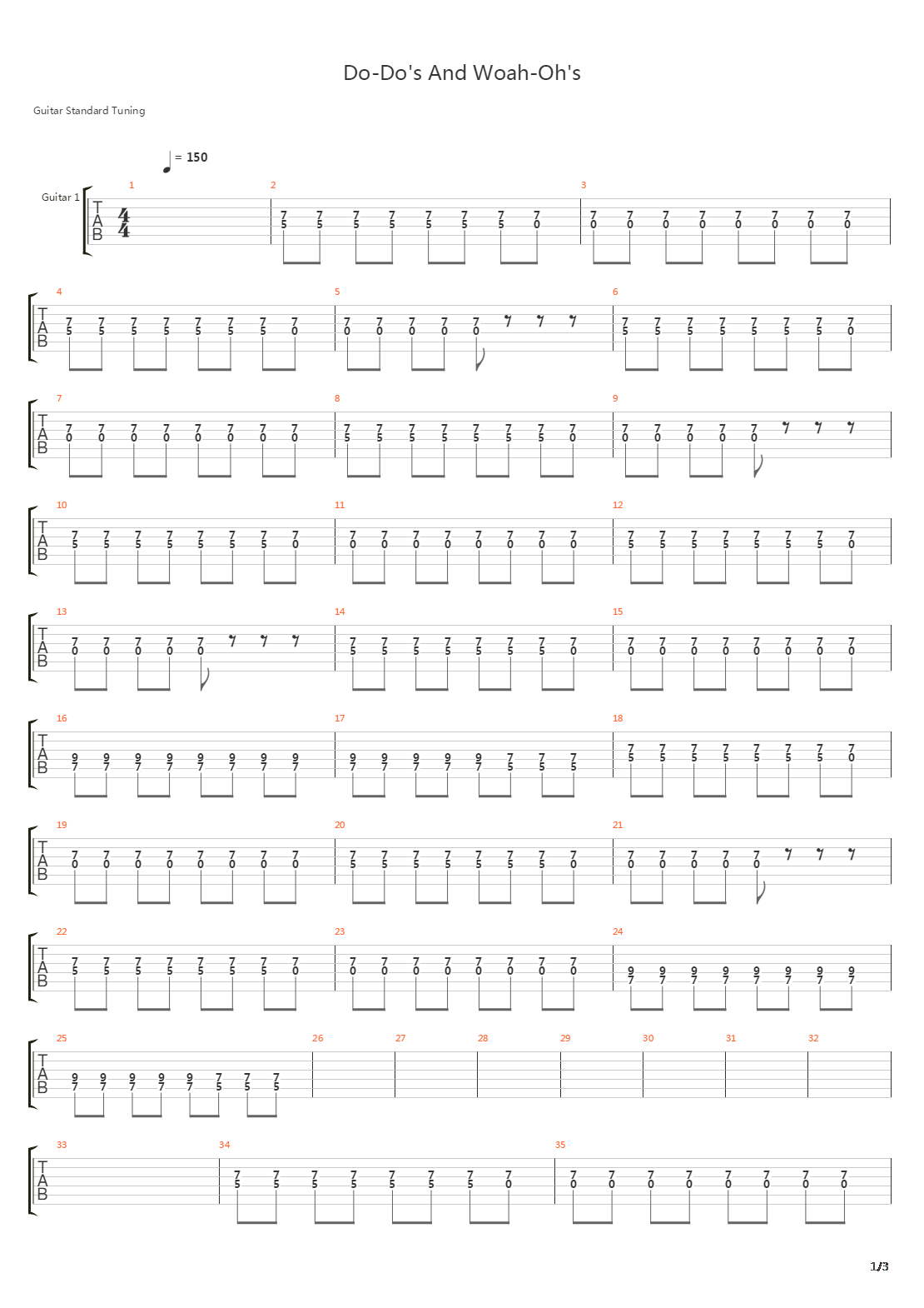 Do-dos And Woah-ohs吉他谱