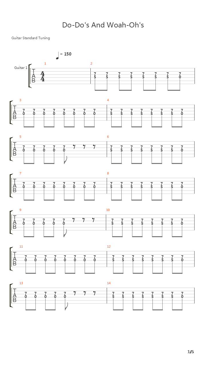 Do-dos And Woah-ohs吉他谱