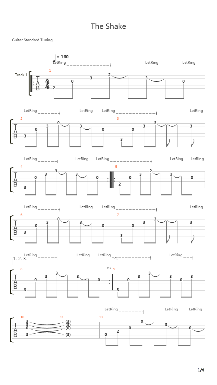 The Shake吉他谱