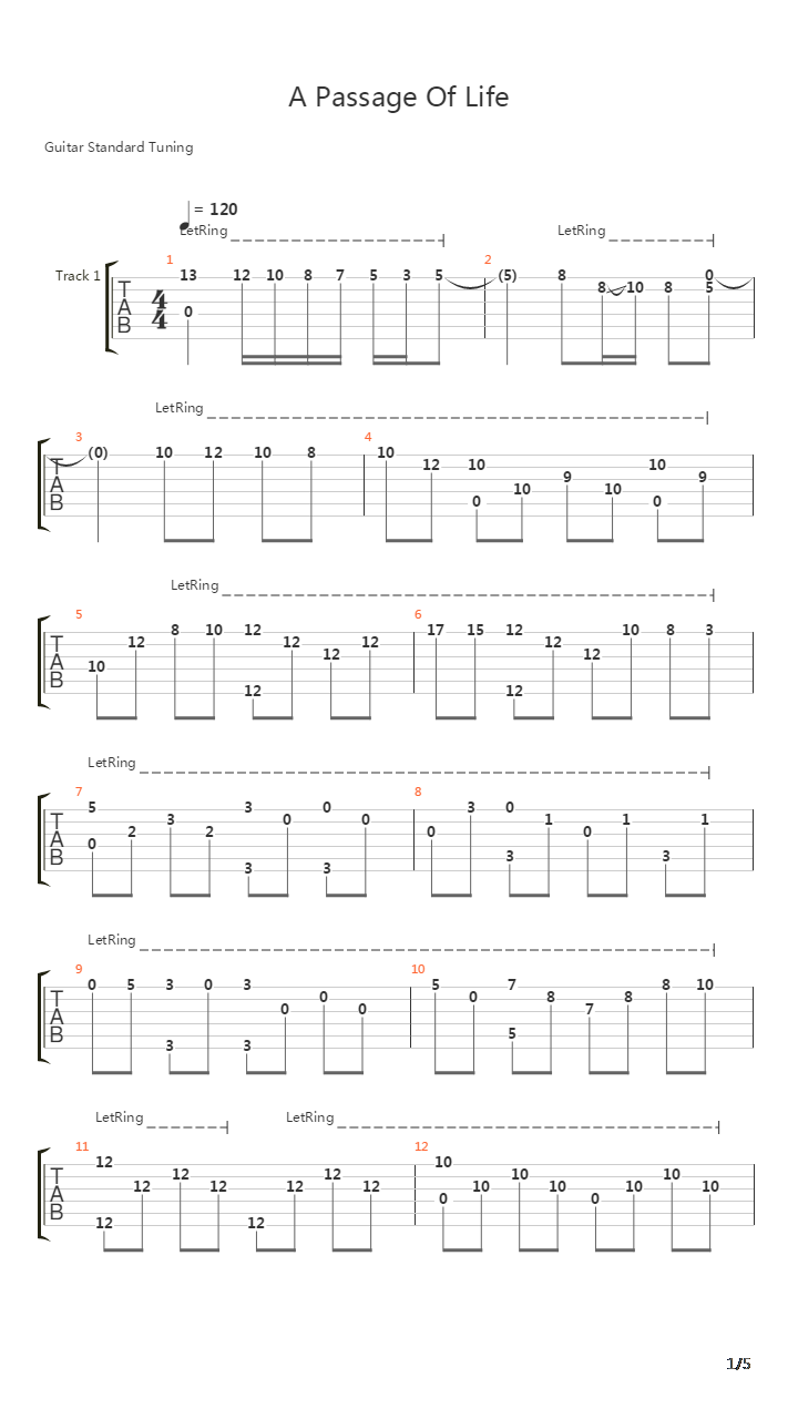 A Passage Of Life吉他谱
