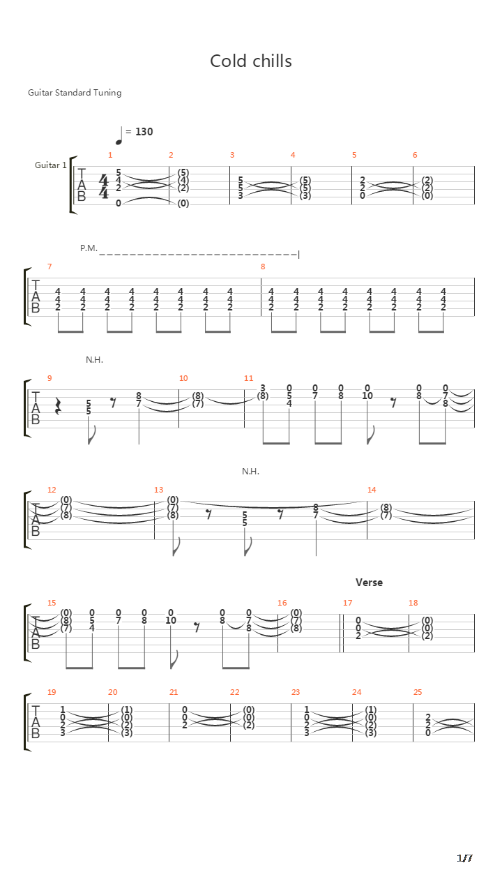 Cold Chills吉他谱