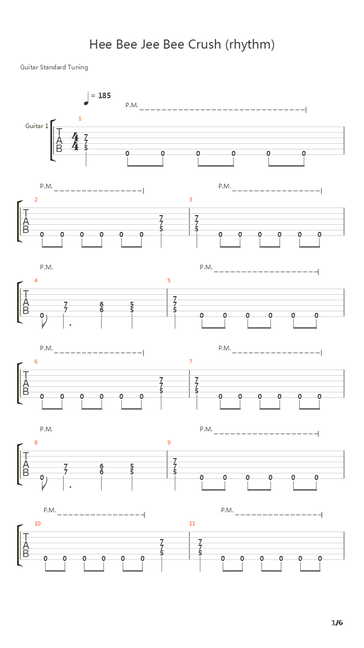 Hee Bee Jee Bee Crush吉他谱