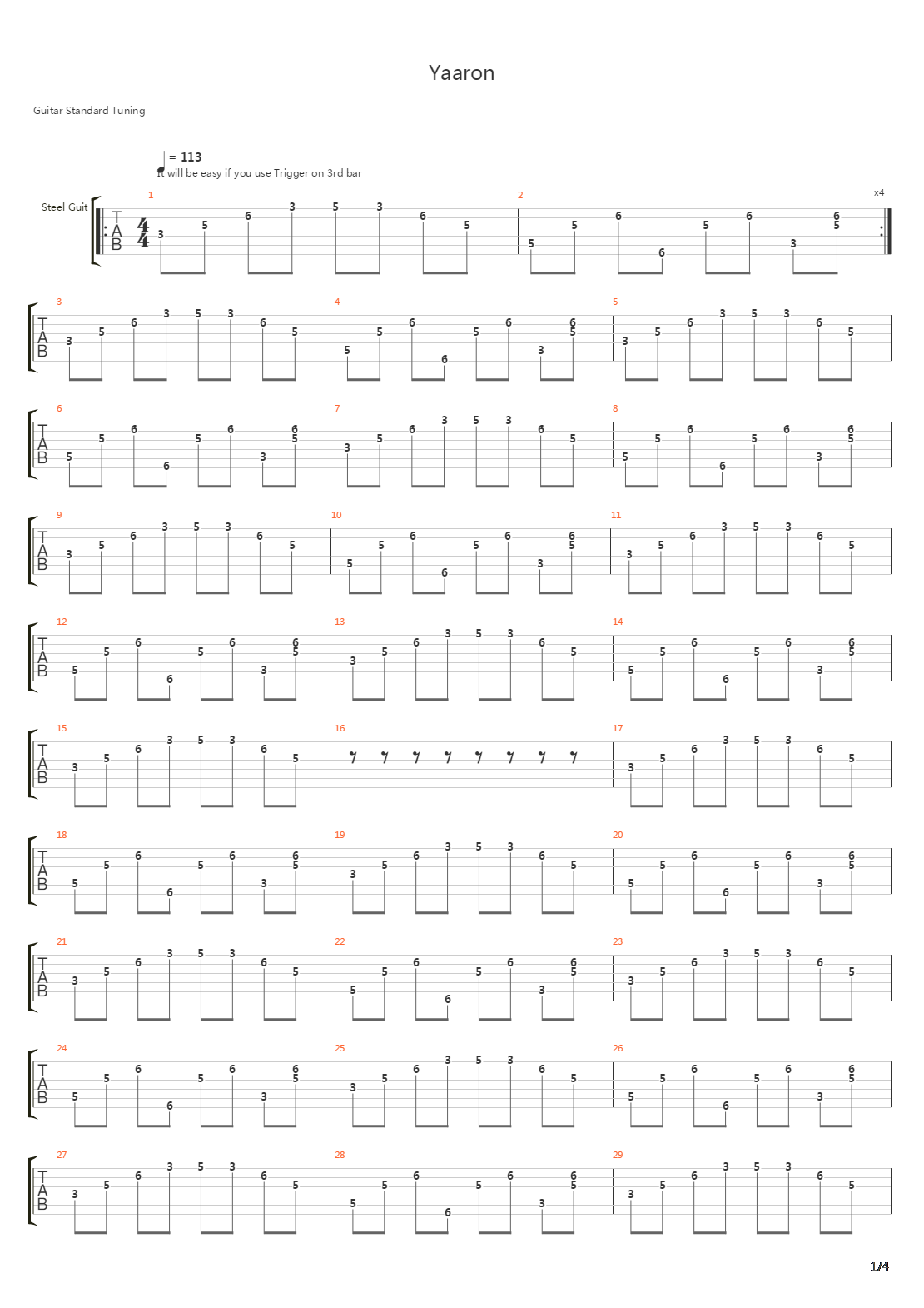 Yaaron吉他谱