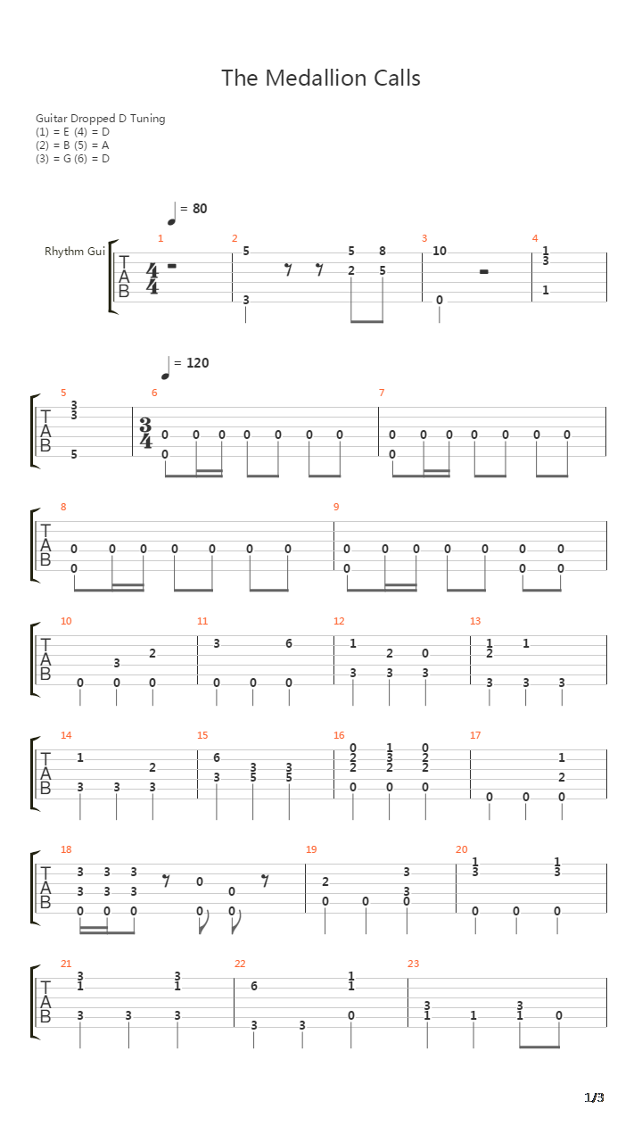 The Medallion Calls吉他谱