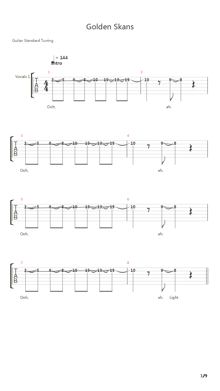Golden Skans吉他谱