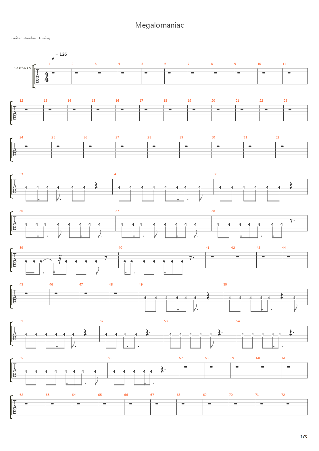 Megalomaniac吉他谱