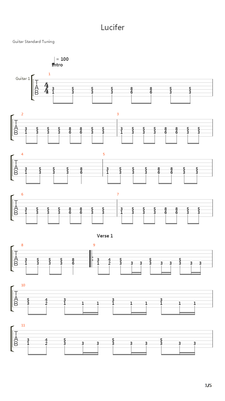 Lucifer吉他谱